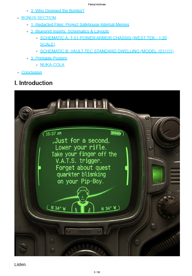 1 Fallout Archives: The Declassified Wasteland Compendium