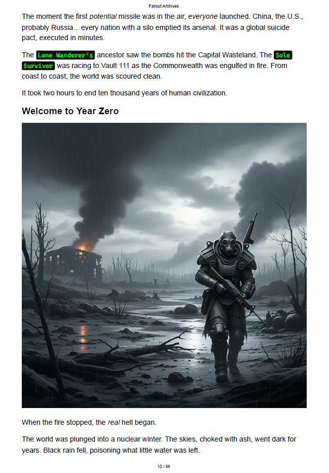 3 Fallout Archives: The Declassified Wasteland Compendium