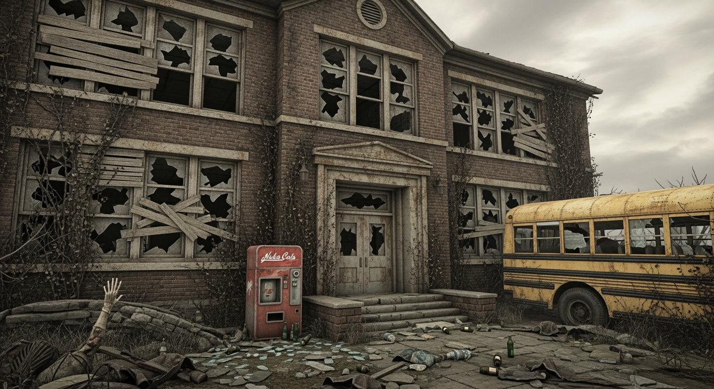Springvale School in Fallout 3: The First Real Welcome to the Wasteland Moment